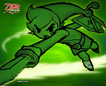 Minish Cap-Whirlwind Attack, toon link, minish cap, zelda, ezlo, link HD wallpaper
