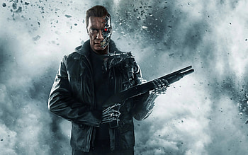 Arnold Schwarzenegger as Terminator, Iconic action hero, Sci-fi movie franchise, Memorable character HD wallpaper