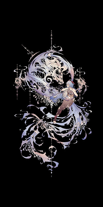 Ganyu, art, painting HD phone wallpaper