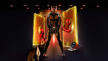 Deadpool And Wolverine Collide, deadpool-and-wolverine, deadpool-3, wolverine, deadpool, 2024-movies, movies, superheroes, artwork, digital-art HD wallpaper
