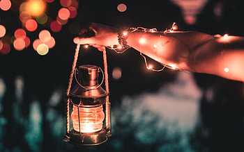 Let There Be Light, night, lantern, arm, lights HD wallpaper