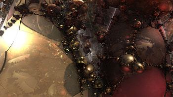 3d Fractal Art, 3D, metal, gold, bronze, ball, Abstract, fractal HD wallpaper