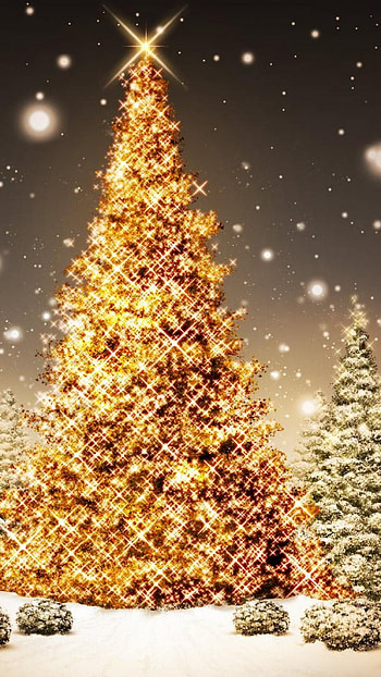 Christmas, Golden Christmas Tree HD phone wallpaper