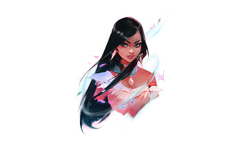 Black Hair Girl Long Hair, artist, artwork, deviantart HD wallpaper