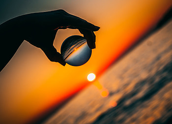 Nature, Sunset, Hand, Ball HD wallpaper