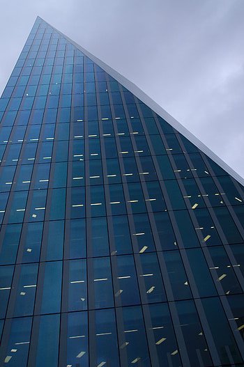 Windows, Building, Minimalism, Facade, Bottom View HD phone wallpaper