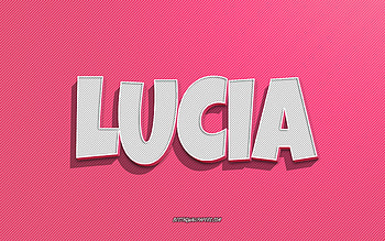 Lucia, pink lines background, with names, Lucia name, female names, Lucia greeting card, line art, with Lucia name HD wallpaper
