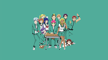 Characters, The Disastrous Life of Saiki K., anime, minimal HD wallpaper