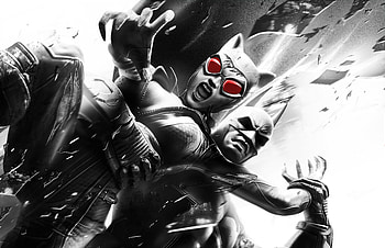 Batman And Harley Quinn , batman, harley-quinn, artwork, monochrome, black-and-white HD wallpaper