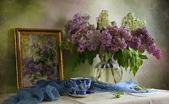 Still life, Cup, Flowers, Vase HD wallpaper