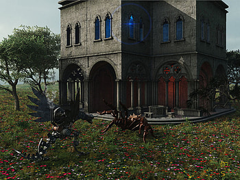 Spider Wars, scorpian, spider, fight, tree, war HD wallpaper