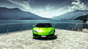 2021 Green Lamborghini Huracan EVO spyder, sportcar HD wallpaper