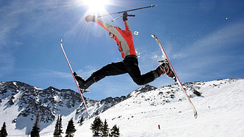 Sports, Sky, Snow, Slope, Skier, Skiing, Stick, Sticks HD wallpaper