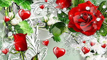 For > Red Roses Heart HD wallpaper