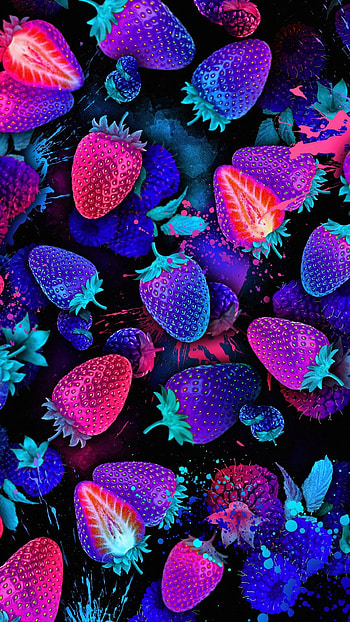 Strawberries, red, magenta, fruits HD phone wallpaper