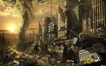 Cities, Fantasy, Sunset HD wallpaper