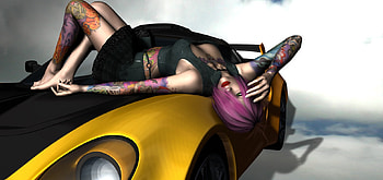 Sexy Tatoo Girl, tatoo, sexy, girl, 3d HD wallpaper