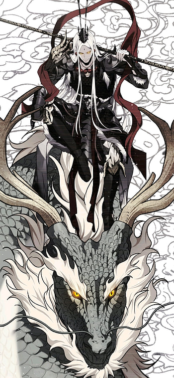 Monkey King, art, manhwa, white, sun_wu_kong, anime_boy, monkey_king, dragon HD phone wallpaper