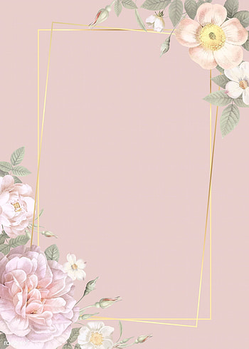 premium vector of Hand drawn floral rectangle gold frame, Flowers Pastel HD phone wallpaper