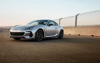 Subaru BRZ, 2022, front view, exterior, silver coupe, silver BRZ, Japanese sports cars, Subaru HD wallpaper