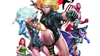 Black Canary, superhero, team, dc comics, art HD wallpaper