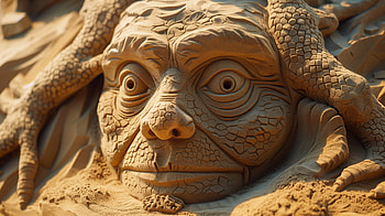 Intricate Sand Sculpture, artistic, face, texture HD wallpaper