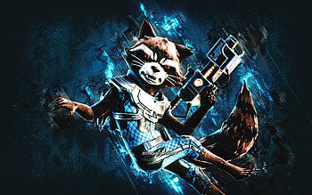 Fortnite Rocket Skin, Fortnite, main characters, blue stone background, Rocket, Fortnite skins, Rocket Skin, Rocket Fortnite, Fortnite characters HD wallpaper