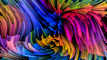 Abstract rainbow swirl, colorful, swirl, digital, abstract, rainbow HD wallpaper
