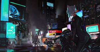 Assault In City, artist, artwork, digital-art HD wallpaper