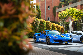 Blue Ferrari Elegance — Ultra, car, Ferrari HD wallpaper
