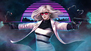 Atomic blonde, movie, retro, fan art HD wallpaper
