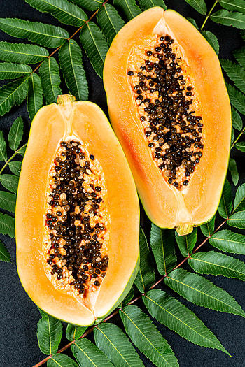 Food, Leaves, Fruit, Exotic, Papaya, Papaia HD phone wallpaper