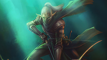 Elven ranger, art, Fantasy archer, Stunning HD wallpaper