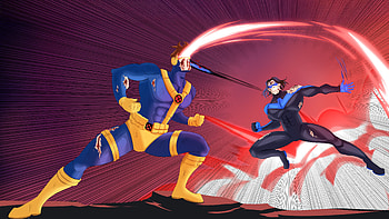 Nightwing Vs Cyclops, nightwing, cyclops, superheroes, artwork, art, digital-art, artstation HD wallpaper