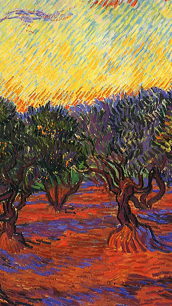 Olive trees, Vincent van Gogh HD phone wallpaper