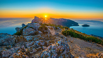Cape Formentor, Mallorca, Spain, island, sea, mediterranean, colors, sky, rocks, sun, sunset HD wallpaper