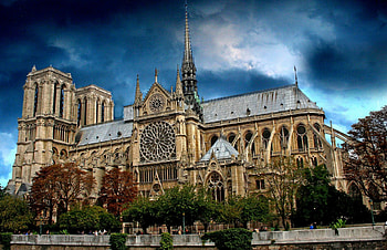 Notre Dame, Paris, clouds, building, sky, r, church, french HD wallpaper