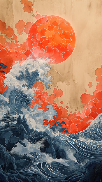 Solar Wave Crest - Artistic , sun, wave HD phone wallpaper