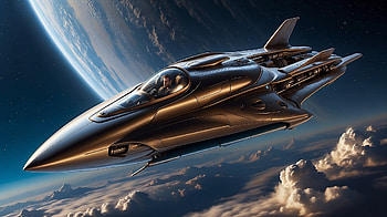 Futuristic Aircraft, aircraft, spaceship, space, universe HD wallpaper