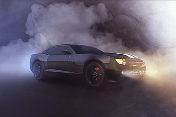 Chevrolet Camaro, 3D, smoke, artwork HD wallpaper