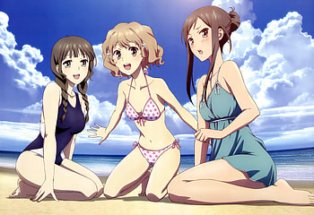 Friend$, swimsuit, anime, friewnds, cute, girls, female HD wallpaper