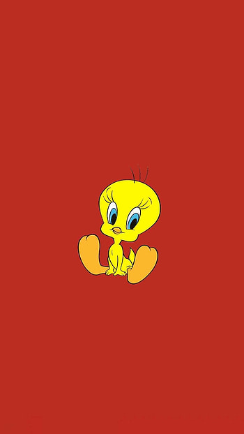 Tweety, red, art, Sylvester, cartoon, bird, lonney tunes, cute HD phone wallpaper