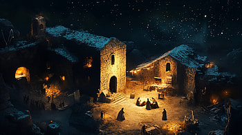 Beautiful Nativity Scene in Stunning Ultra, religious, nightscape, village, Rustic HD wallpaper