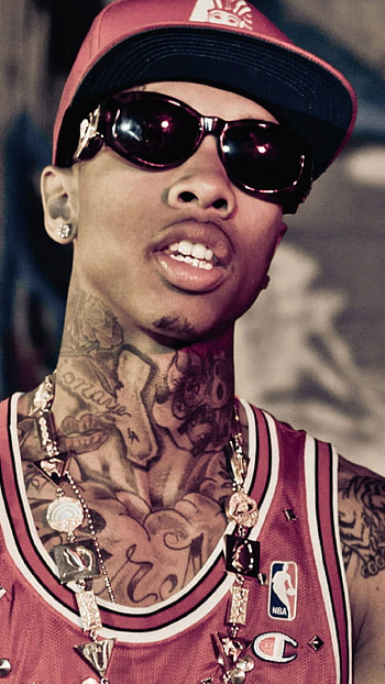 Tyga, , Sunglasses cap, Tattoos rapper HD phone wallpaper