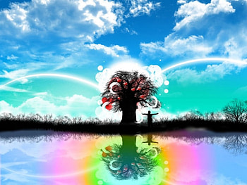Mood, colorful, tree HD wallpaper