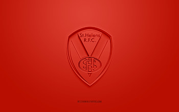 St Helens RFC, creative 3D logo, red background, British rugby club, 3d emblem, Super League Europe, Merseyside, England, 3d art, rugby, St Helens RFC 3d logo HD wallpaper