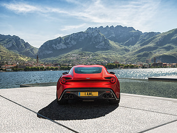 Aston Martin Vanquish Zagato, sports car, rear HD wallpaper