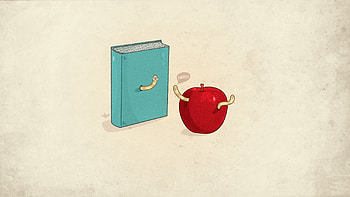 Art, Apple, Minimalism, Book, Worms HD wallpaper