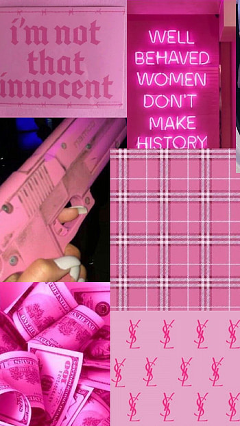 Baddie Pink, Collage, Art HD phone wallpaper