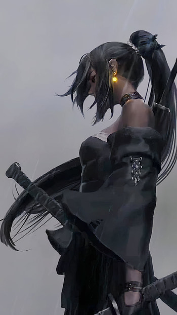 Anime girl, grey HD phone wallpaper
